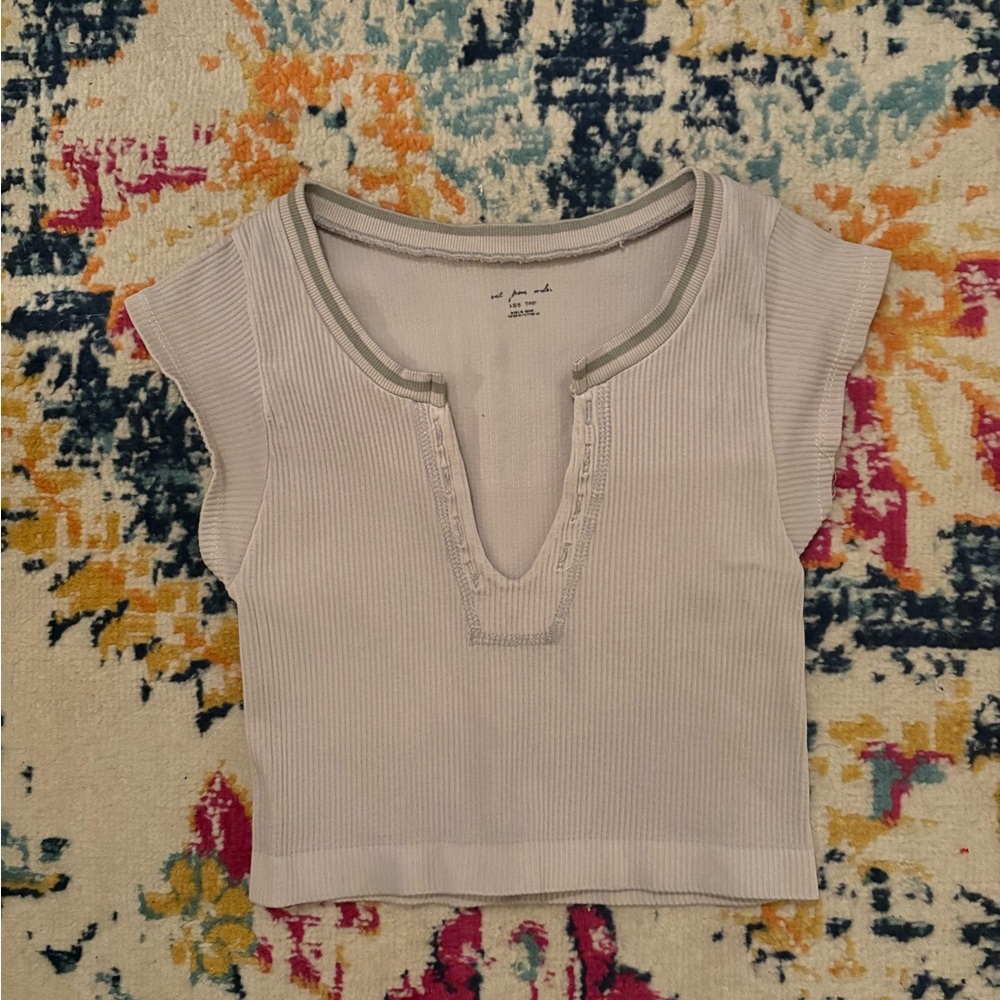 Gray Ribbed Women's Top